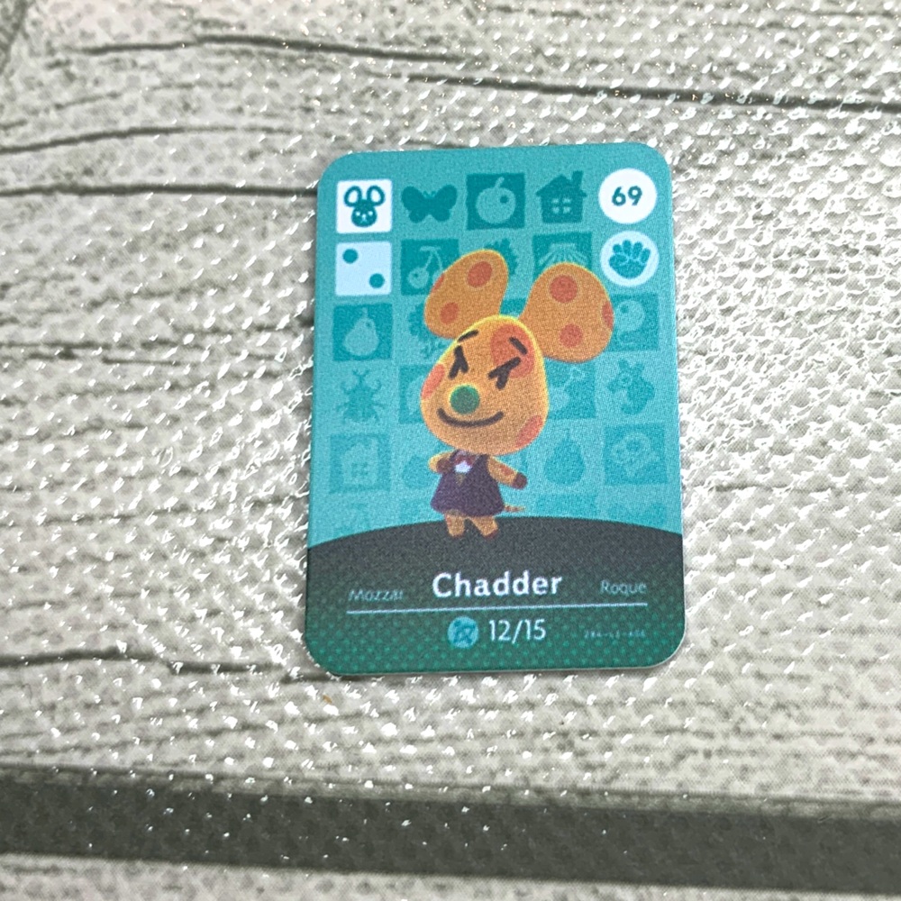 Animal Crossing Amiibo Chaddar Mini NFC Card. Scan in Villager ACNH Switch